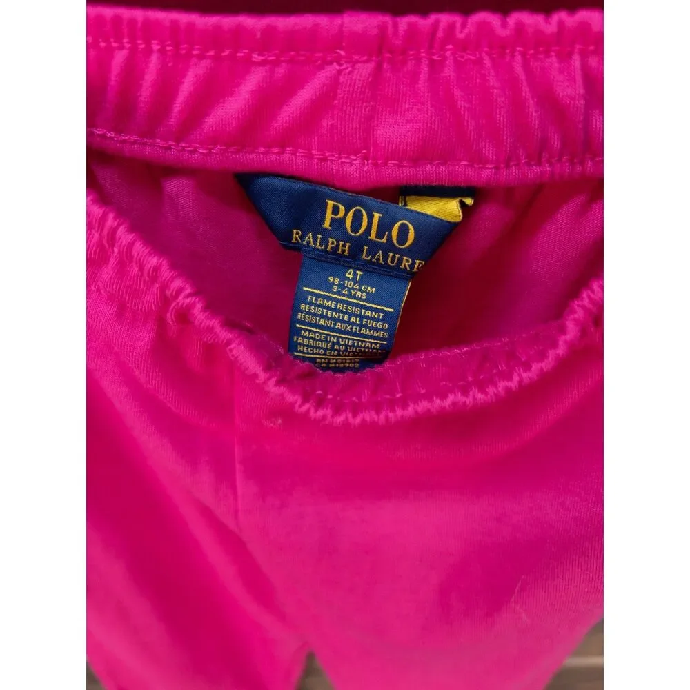 Polo Ralph Lauren Girls Jersey Sleep Set Preppy Pink 4T NWT Pajamas